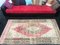Turkish Faded Red-Gray Medallion Rug 2