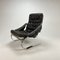 Scandinavian Chrome & Leather Cantilever Adjustable Lounge Chair, 1960s 1