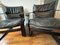 Vintage Swedish Black Leather Lounge Chairs by Åke Fribytter for Nelo Möbel, Set of 2 11
