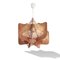 Lampada a sospensione Mid-Century in legno marrone e paglia, Francia, Immagine 2