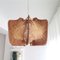 Mid-Century French Brown Wood and Straw Hanging Lamp 5