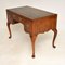 Antique Edwardian Burr Walnut Leather Top Desk 7