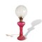 Art Nouveau Style Pink Hand Blown Glass Oil Lamp Electrified 1