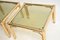 Vintage Brass Faux Bamboo Side Coffee Tables, 1970s, Set of 2 3