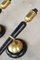 Neoclassical Leather & Brass Wall Lights, France, 1940s, Set of 4 12
