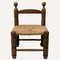 Französischer Niedriger Binsengeflecht Stuhl im Stil von Charles Dudouyt 1