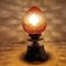 Lámpara de mesa modernista pequeña en forma de cono de pino de vidrio ámbar, años 60, Imagen 5