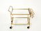 Gilded Metal Mirrored Glass Serving Trolley by Jean Royère, 1950 2