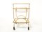 Gilded Metal Mirrored Glass Serving Trolley by Jean Royère, 1950 12