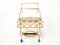 Gilded Metal Mirrored Glass Serving Trolley by Jean Royère, 1950 7