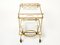 Gilded Metal Mirrored Glass Serving Trolley by Jean Royère, 1950 6