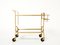 Gilded Metal Mirrored Glass Serving Trolley by Jean Royère, 1950 8