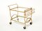 Gilded Metal Mirrored Glass Serving Trolley by Jean Royère, 1950 3