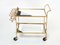 Gilded Metal Mirrored Glass Serving Trolley by Jean Royère, 1950 4