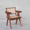 Bürostuhl aus Schilfrohr & Teak von Pierre Jeanneret 1