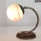 Kleine portugiesische Mid-Century Messing & Glas Moon Nachttischlampe, 1960er 7