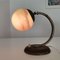Small Mid-Century Portuguese Brass and Glass Moon Bedside Table Lamp, 1960s 5