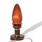 Portugiesische Space Age Rocket Orange Tischlampe aus Holz 1