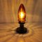 Portuguese Space Age Rocket Orange Wooden Table Lamp 3