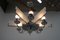 Art Deco Chandelier in Chrome, Wood and Sandblasted Glass, 1940s, Image 2