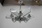 Art Deco Chandelier in Chrome, Wood and Sandblasted Glass, 1940s, Image 5