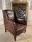 Antique French Leather Club Armchair, 1910 4