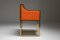 Messing und Orangefarbene Samt Stühle von Maison Jansen 11