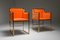 Messing und Orangefarbene Samt Stühle von Maison Jansen 10