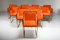 Messing und Orangefarbene Samt Stühle von Maison Jansen 2