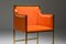 Brass and Orange Velvet Chairs from Maison Jansen, Image 13