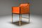Messing und Orangefarbene Samt Stühle von Maison Jansen 4