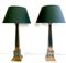 Empire Style Directoire Tole and Brass Table Lamps, 1960s, Set of 2 1