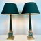Empire Style Directoire Tole and Brass Table Lamps, 1960s, Set of 2 3