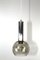 Smoke Glass & Silver-Plated Ceiling Lamp, 1960s, Image 1
