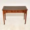Antique Burr Walnut Leather Top Writing Table, Image 2