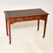 Antique Burr Walnut Leather Top Writing Table, Image 1