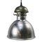 Vintage French Industrial Silver Metal Pendant Light 1