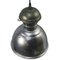 Vintage French Industrial Silver Metal Pendant Light, Image 2