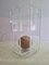 Tavolo da pranzo in vetro acrilico con ripiano in vetro ottagonale e sfera in marmo rosa, Immagine 5