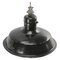 Vintage Belgian Industrial Black Brown Enamel Hanging Lamp from Reluma 2