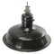 Vintage Belgian Industrial Black Brown Enamel Hanging Lamp from Reluma, Image 2