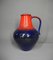 Big German Fat Lava Vase in Red and Blue from Dümler & Breiden, 1970s 1