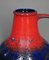Big German Fat Lava Vase in Red and Blue from Dümler & Breiden, 1970s 11