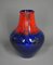 Big German Fat Lava Vase in Red and Blue from Dümler & Breiden, 1970s, Image 4