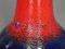 Big German Fat Lava Vase in Red and Blue from Dümler & Breiden, 1970s 12