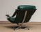 Modernes Design Drehstuhl aus grünem Leder & Chrom von Göte Mobler, 1960er 7