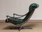 Modern Design Oxford Green Leather and Chrome Swivel Chair from Göte Mobler, 1960s, Image 6