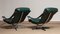 Modern Design Oxford Green Leather and Chrome Swivel Chairs from Göte Mobler, Set of 2 5