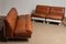 Divano / Club chair in pelle color cognac di Luici Colani per Cor, set di 5, Immagine 8