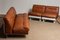 Tan Cognac Leather Sectional Sofa / Club Chairs by Luici Colani for Cor, Set of 5, 1970s, Image 8